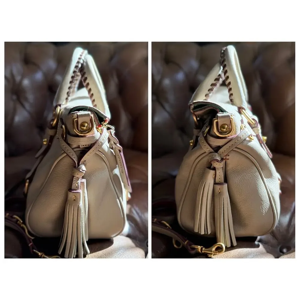 Dooney & Bourke Florentine Mini Satchel Light Taupe Leather Crossbody Bag